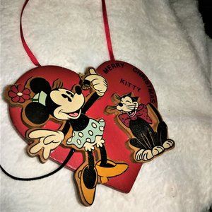 Minnie Mouse and Kitty Kurt Adler Vtg Ornament